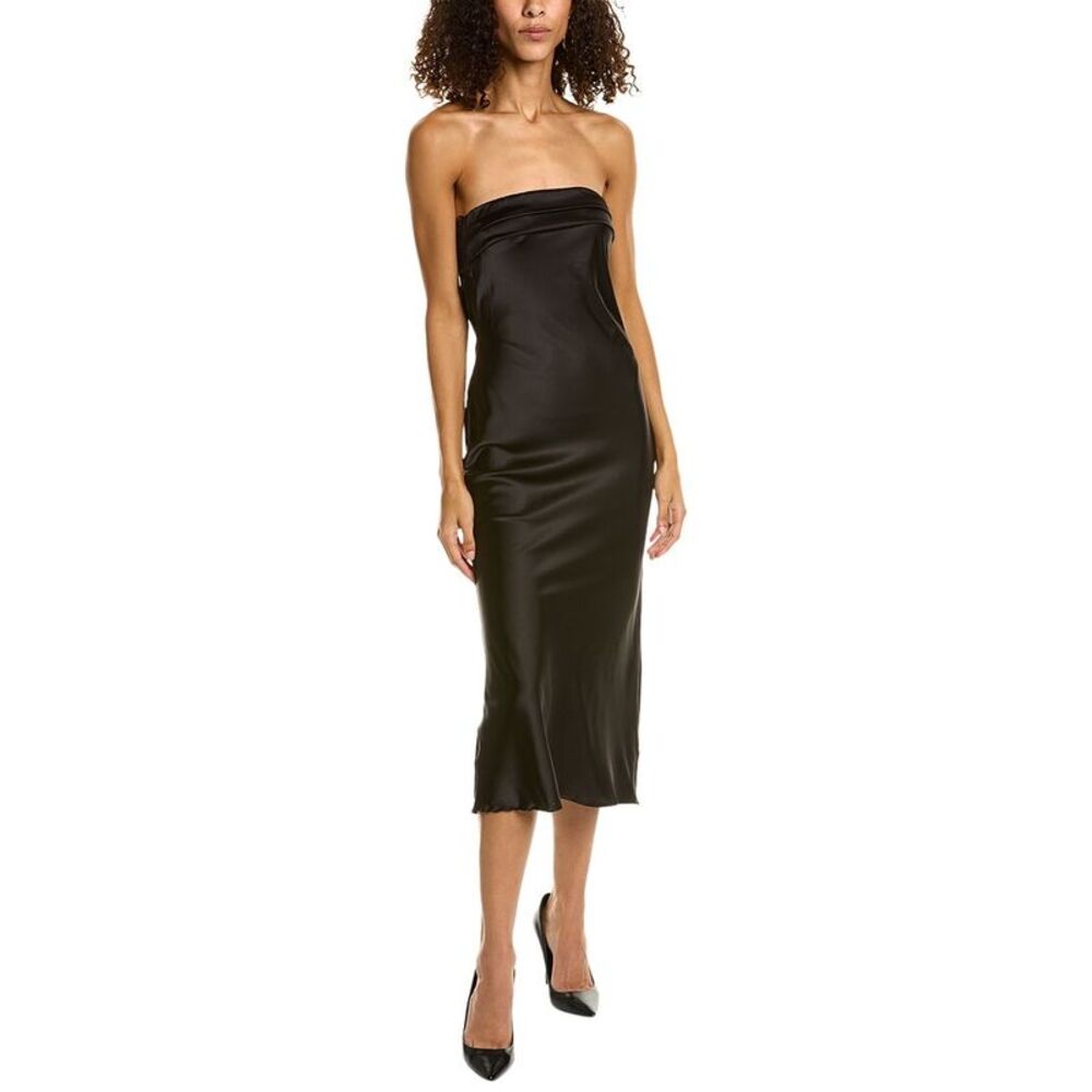 Rosewater Remi Womens  Strapless Midi Dress, Black